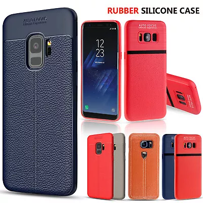 Case For Samsung Galaxy S9 S8 Plus S7 S6 Edge Leather Shockproof Silicone Cover • £2.95