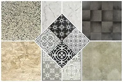 £31.99 • Buy Vinyl Floor Tiles Self Adhesive Textured Grip Flooring DIY Kitchen Bathroom Home