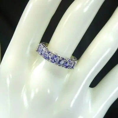 1.05 Ct Natural Tanzanite Solid Sterling Silver Ring-US ( 7 1/4) AU (O 1/2) • £74.07