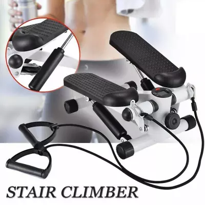 Exercise Stair Stepper Twister Climber Machine W/ Resistance Bands LCD Monitor • $53.89