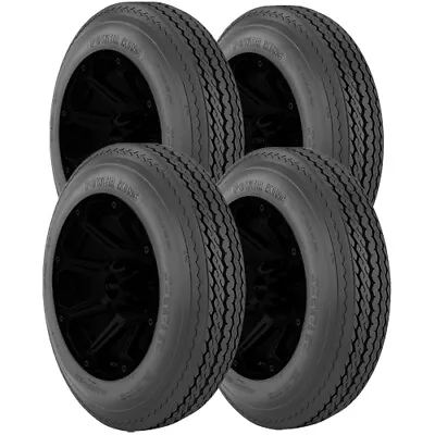 (QTY 4) 5.70-8 Power King Boat Trailer II 83M Load Range D Black Wall Tires • $235.96