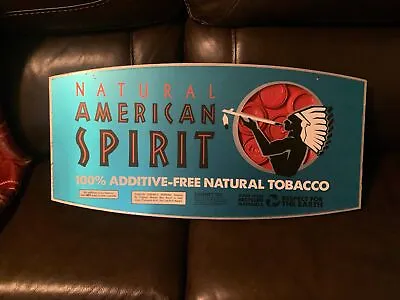 Vintage Store Display Sign Aluminum Double Sided Natural American Spirit Tobacco • $49