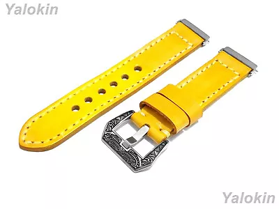 Yellow Brushed Leather Band For Fitbit Versa 2 And Versa Lite Special Edition • $73.50