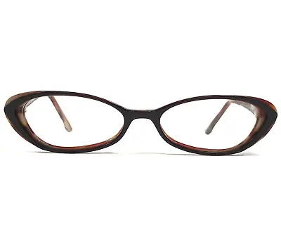 Bevel Eyeglasses Frames 3569 BLA BLA Brown Red Horn Cat Eye Oval 50-17-125 • $99.99