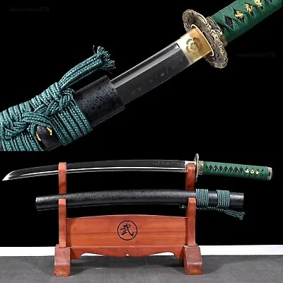 Clay Tempered T10 Japanese Battle Ready WAKIZASHI Full Tang Razor Sharp Hot • $210.59