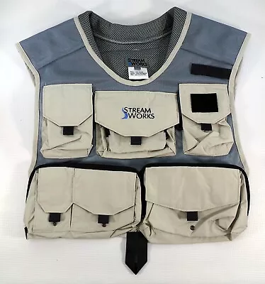 Streamworks Lightweight Mesh Fishing Vest 5 Pocket With Hook & Loop Closures XL • $17.99