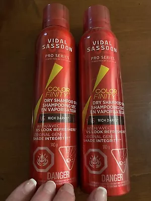 Vidal Sassoon Color Finity RICH DARKS Dry Shampoo 4.9 Oz ~ Discontinued X2 • $29.99