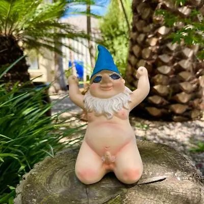 Garden Gnome Kneeling Naked Nude Gnomes Naughty Garden Ornament Kneel Down • $31.95