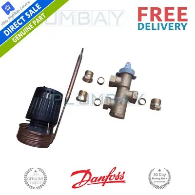 £42.99 • Buy Danfoss - 3 Port Cylinder Control Valve & Thermostat 15mm - 013U808100 - Used