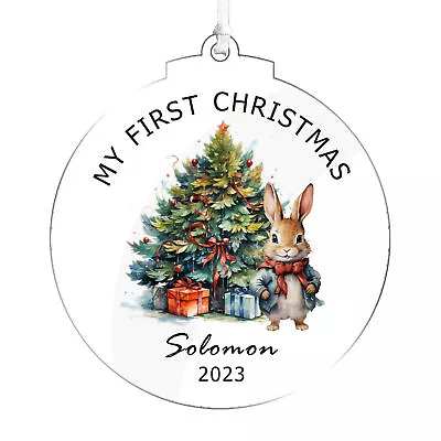 Personalised Baby's First Christmas Bauble Xmas Tree Decoration New Baby Gift • £3.99