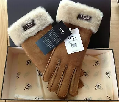 BNIB UGG Australia Chestnut Turn Cuff Gloves (L) RRP £125 • £114.50