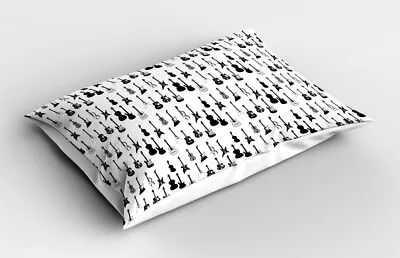 Music Pillow Sham Monochrome Strings Design • £14.99