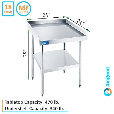 Work Table With Backsplash And Sidesplashes | Stainless Steel Prep Table 24 X24  • $209.95