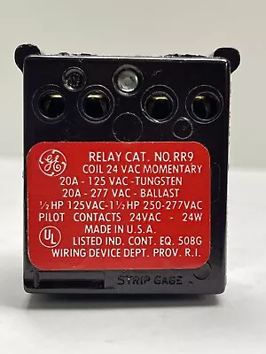 Relay Cat  No.rr9 Coil 24 Vac Momentary 20a-125vac Tungsten 20a-277 • $59.99