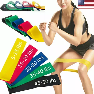 5 X Resistance Loop Bands Set Strength Fitness Gym Exercise Yoga Workout Pull Up • $8.99
