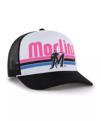 2024 Miami Marlins Black Region Foam 47 Trucker Adjustable Snapback • $35.99