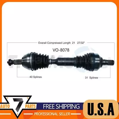 Front Driver Side CV Axle Shaft CV Joint For Volvo XC60 2016 2015 2014 2013 2012 • $154.51