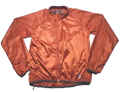 Novara Cycling Windbreaker Mens Small Orange Full Zip Road Rain Jacket Pockets  • $28.88