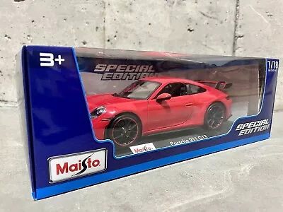 1/18 Maisto 2022 Porsche 911 GT3 Red Diecast Special Edition New In Box Rare!!! • $39.94