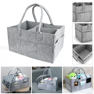 Portable Diaper Caddy Nursery Storage Baby Organizer Nappy Felt Infant Wipes Bag • $16.69