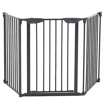 Baby Gate With Door Metal Safety Playpen Pet Fireplace Fence • $31.99