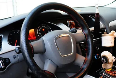 Premium DIY PU Leather Car Steering Wheel Cover Skin With Needles And Thread • £6.49