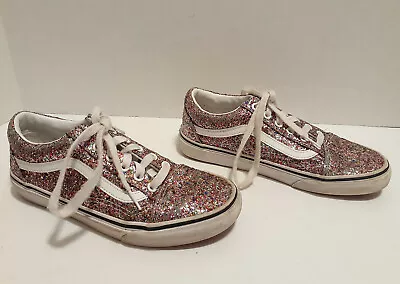 VANS Rainbow Glitter Shoes Tennis Sneakers Womens Size 7 Mens 5.5 • $17.99