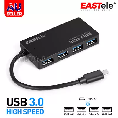 EASTele USB Type-C 3.0 4 Port Extension HUB Splitter For IPhone 15 Pro Max IPad • $8.95