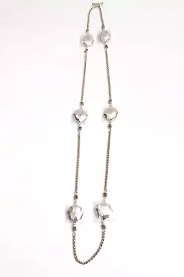 Brand New Designer Michael Dawkins 36  Sterling Silver Faceted Beaded Necklace • $139