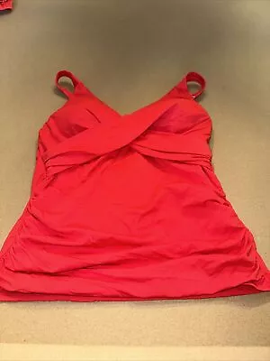 Jantzen Swimtop Tankini Hidden Underwire Twist Front Size 12 Jan Red • $19