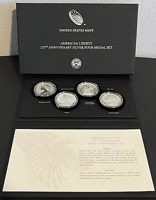 U.S. Mint American Liberty 225th Anniversary Silver Four-Medal Set (OGP & COA) • $219