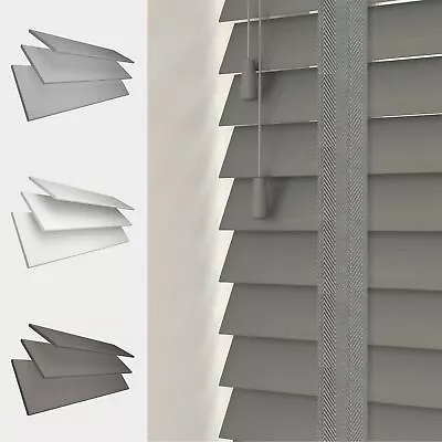 £201.99 • Buy Faux Wood 50mm Venetian Blinds Slats Tape Grey White