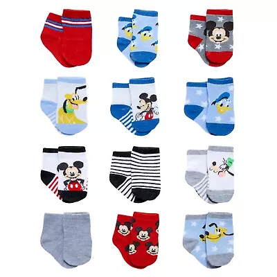 Disney 12-Pair Baby Socks Mickey Mouse Infant Socks Newborn Socks Ages 0-24M   • $10.99