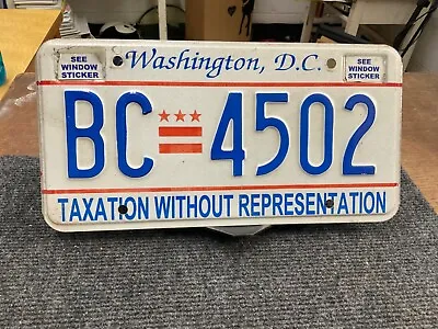 License Plate Vintage Washington D.C. BC 4502 “Taxation W/O Representation • $49.25