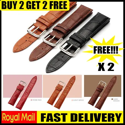 £1.99 • Buy Mens Genuine Leather Watch Strap Twister Red Black Brown 18mm 20mm 22mm 24mm UK