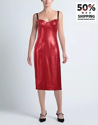 RRP€1930 DOLCE & GABBANA Bustier Dress IT54 US18 XXXL Silk Blend Lined Metallic • $442.12