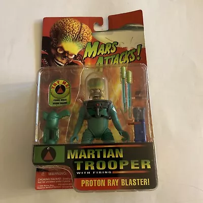 Mars Attacks Martian Trooper W/Proton Ray Blaster Trendmasters Action Figure NEW • $39.99