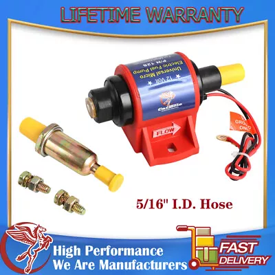 Universal 12S Electric Inline Fuel Pump 4 - 7 PSI 35 GPH Gasoline For Carburetor • $24.99