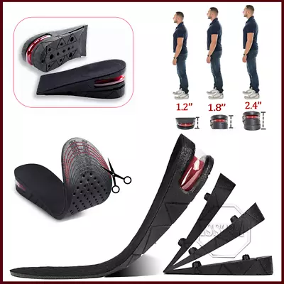 Men Invisible Height Increase Insoles Heel Lift Taller Orthotic Shoe Inserts Pad • $8.59