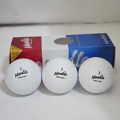 MAXFLI Noodle Long & Soft Golf Balls Sleeve Of 3 White • $14