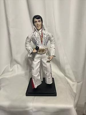 VTG 1987 Elvis Presley Aloha From Hawaii White Jumpsuit Danbury Mint Doll 18’ • $50