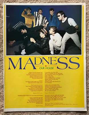 MADNESS - OUR HOUSE 1982 Full Page Lyric Poster  • £3.95