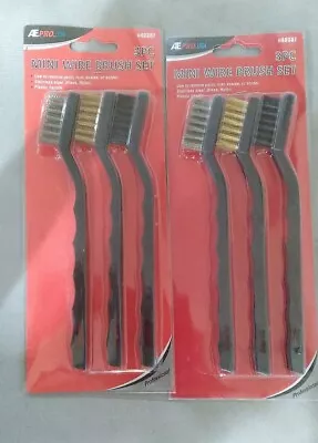 Mini Wire Brush 3 Pc. Stainless Steel Brass Nylon Cleaning ~ Lot Of 2 • $9.99