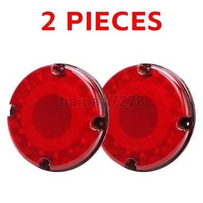 2PC Red 7inch Round LED Trailer Truck Bus Tail Lights Stop Turn Signal DRL Brake • $39.98