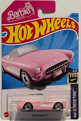 Hw 1956 Corvette Barbie The Movie Pink Hw Screen Time #9 / 10 • $7.99
