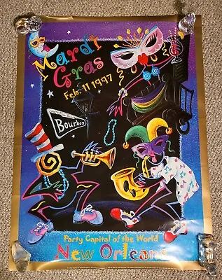 1997 New Orleans Mardi Gras Poster 24” X 32” Rolled • $32.95