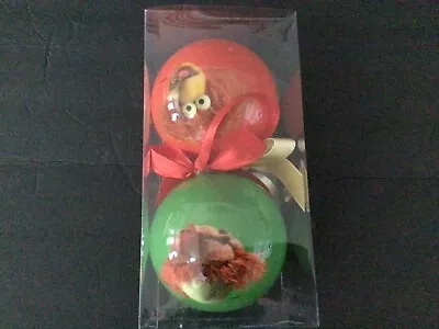 Vintage Jim Henson Fraggle Rock Gobo Red & Green Plastic Christmas Ornaments (2) • $9.50