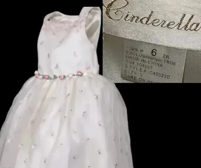 $29.95 • Buy Cinderella Brand C40023D Flower Girl Full Leight Formal Princess Dress Size 6