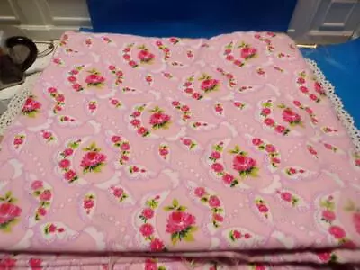 Fabric-cotton-JoAnns Vintage Look PINK/ ROSE FLORAL PRINT  Alm  4 Yards. - #2777 • $12.99
