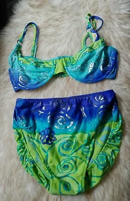$32.99 • Buy Tara Grinna Women’s 2 Pc Bikini  Swim Bottoms Sz 14 & Top 32-36D Multicolor